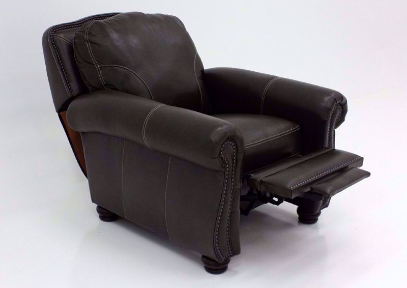 Brown Top Grain Leather Amarillo Ghost Recliner in Open Position by Simon Li Furniture | Home Furniture + Mattress