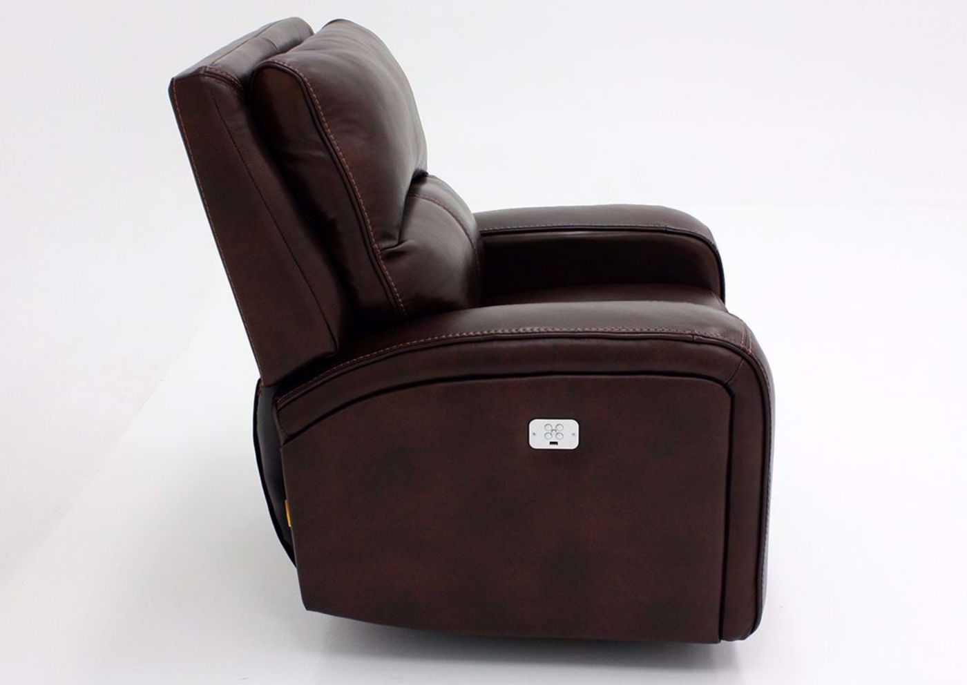 Branson POWER Rocker Recliner, Brown, Side View | Home Furniture Plus Mattress