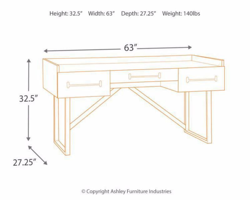Measurements of the Starmore Home Office Desk by Ashley Furniture | Home Furniture Plus Bedding