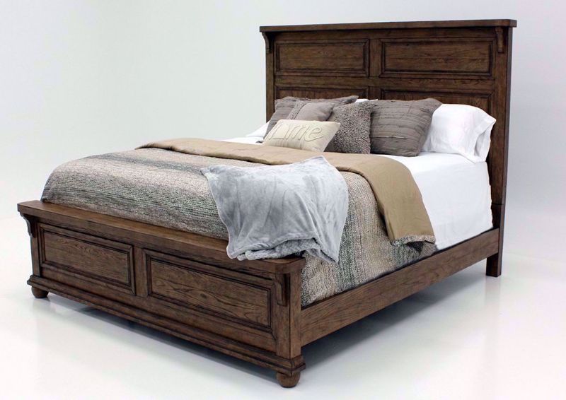Barley Brown Harvest Home King Bed at an Angle | Home Furniture Plus Mattress