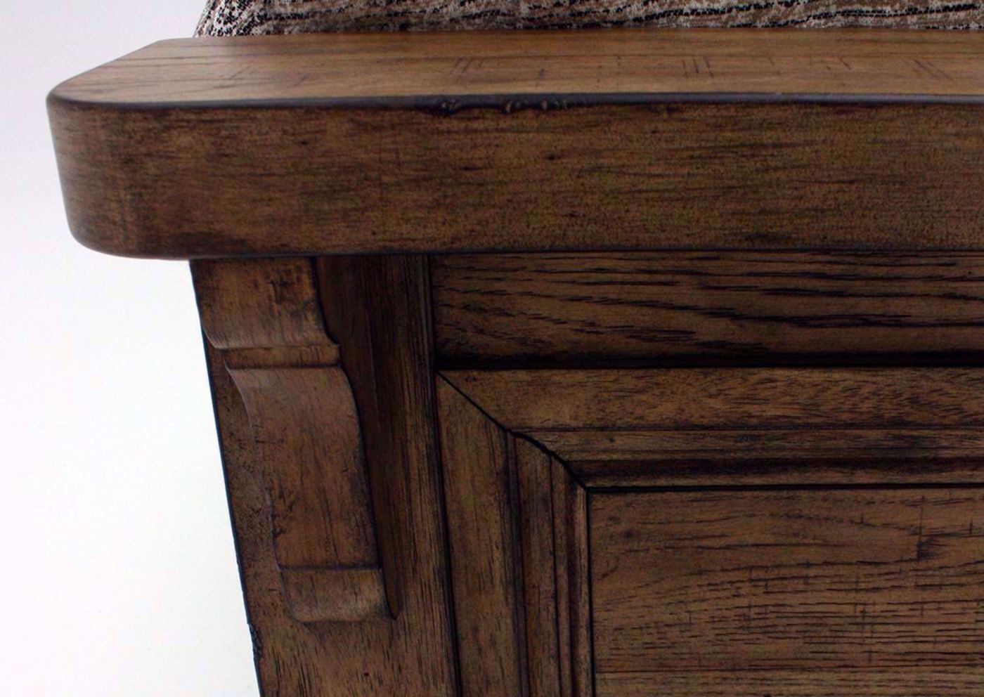 Barley Brown Harvest Home King Bed Showing the Footboard Carved Detail | Home Furniture Plus Mattress
