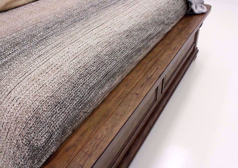 Barley Brown Harvest Home King Bed Showing the Footboard at an Angle | Home Furniture Plus Mattress