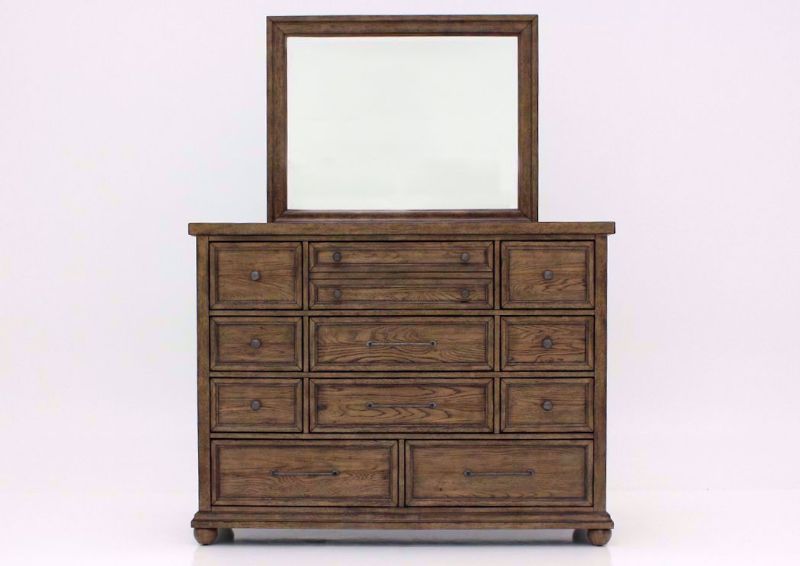 Harvest Home Bedroom Set, Brown, Dresser with Mirror, Front Facing | Home Furniture Plus Mattress