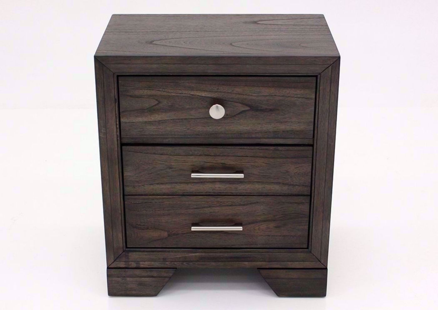 Dark Brown Jaymes Nightstand Facing Front | Home Furniture Plus Mattress