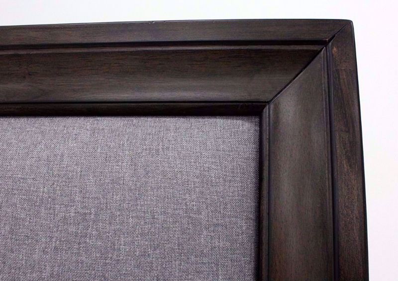 Brown Jaymes Queen Bed Showing the Upholstered Headboard Corner Detail | Home Furniture Plus Bedding