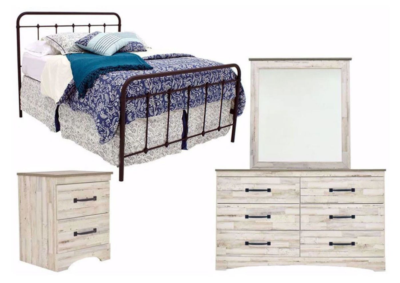 Picture of Jourdan Creek Queen Size Bedroom Set - Brown and White