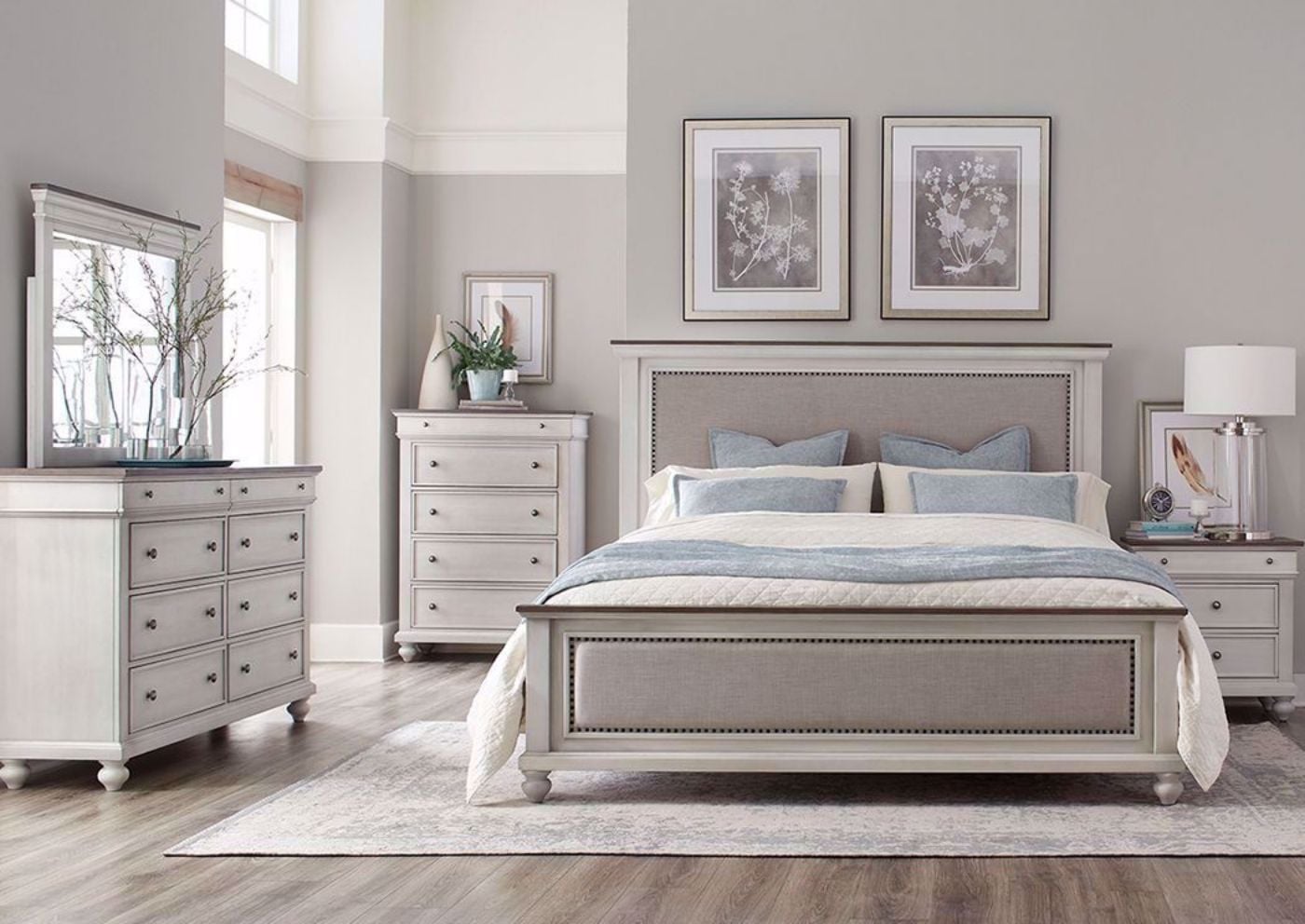 Grand Bay Bedroom Set, White, Room View | Home Furniture Plus Bedding