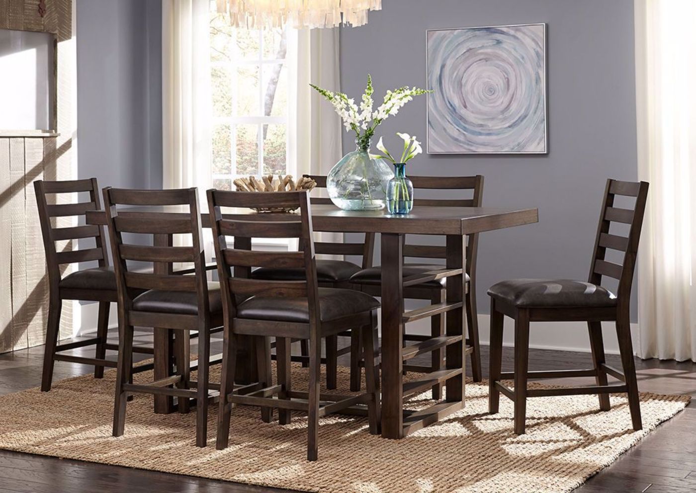 Picture of Summerlin 7 Piece Dining Table Set - Brown