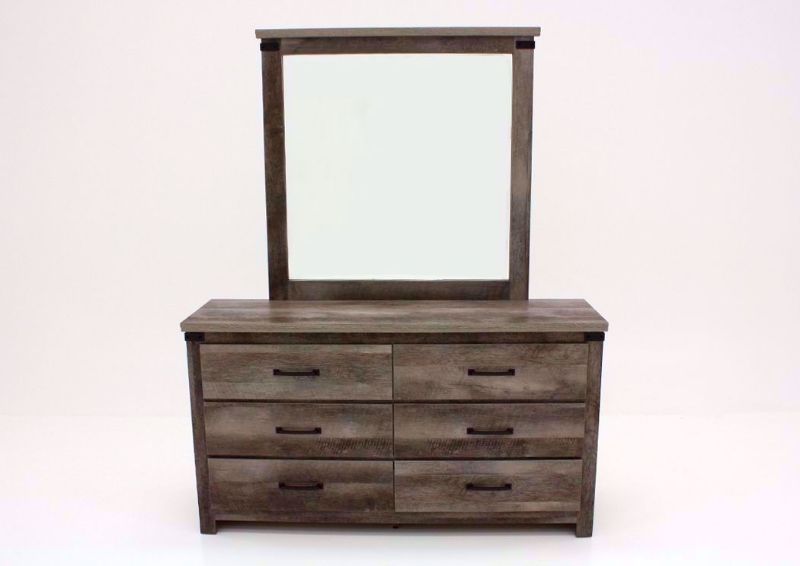 Rustic Brown Jourdan Creek Dresser with Mirror Facing Front | Home Furniture Plus Bedding