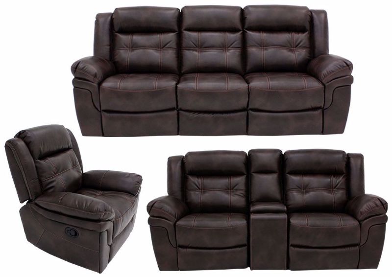 Picture of Detroit Reclining Sofa Set – Brown