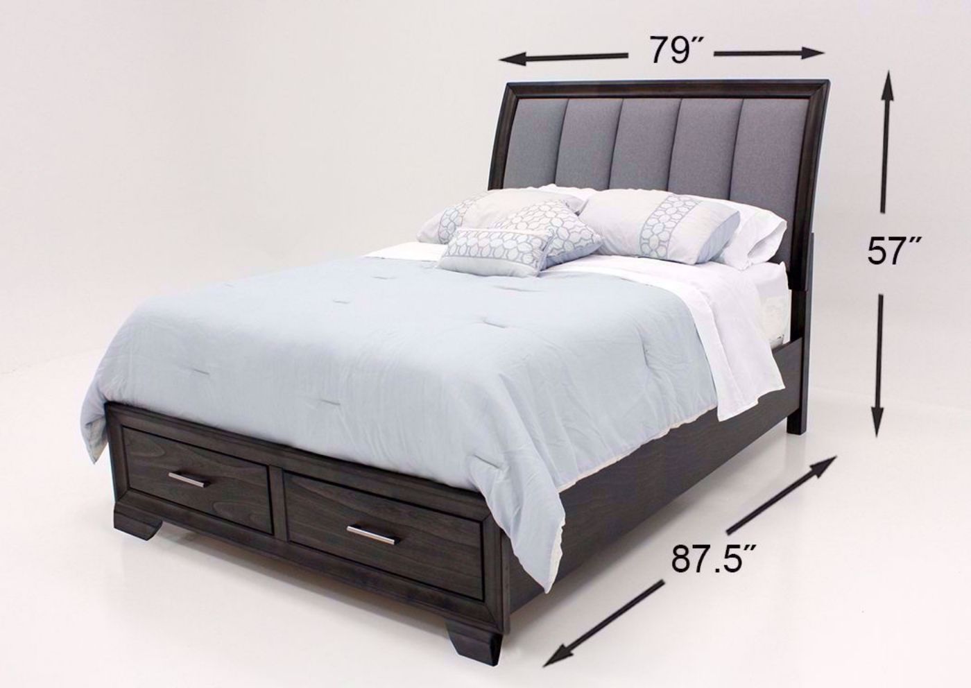 Brown Upholstered Jaymes King Bed Dimensions | Home Furniture Plus Bedding