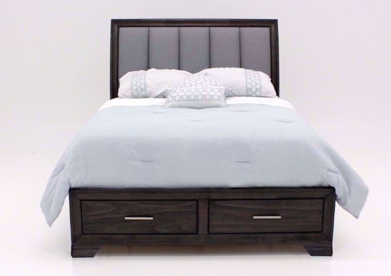 Brown Upholstered Jaymes King Bed Facing Front | Home Furniture Plus Bedding