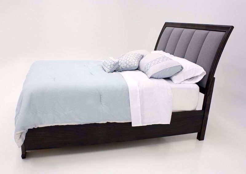 Brown Upholstered Jaymes King Bed Showing the Side View | Home Furniture Plus Bedding