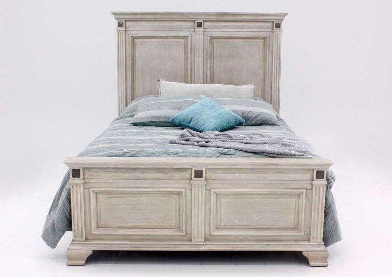 Distressed White Passages Queen Size Bed Facing Front | Home Furniture Plus Mattress