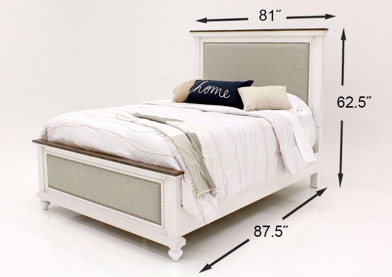 Grand Bay King Size Upholstered Bed, White, Dimensions | Home Furniture Plus Bedding