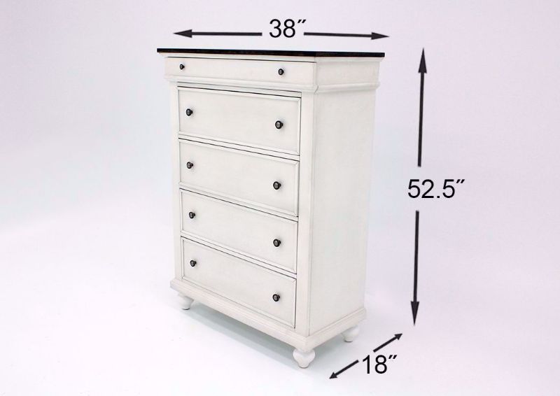 Grand Bay Chest of Drawers, White, Dimensions | Home Furniture Plus Bedding
