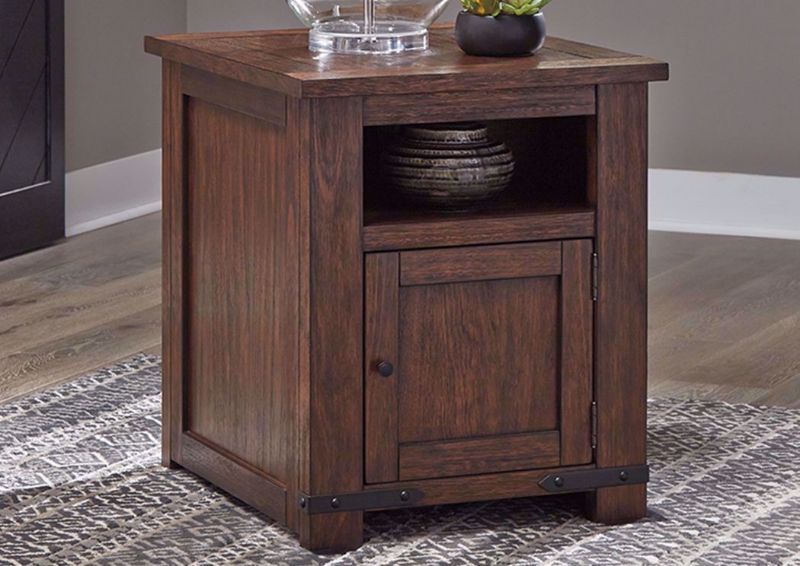 Budmore End Table by Ashley Furniture in Living Room Setting | Home Furniture Plus Bedding