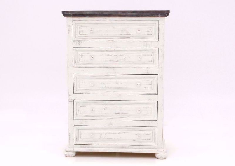 Whitewash White Allie Chest of Drawers Facing Front | Home Furniture Plus Bedding