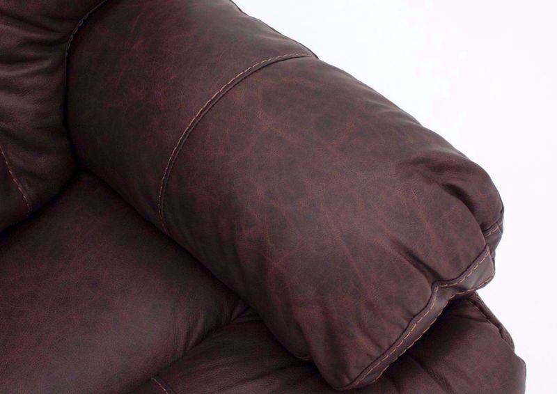 Arm Details on the Brown Wurstrow Power Reclining Sofa by Ashley Furniture | Home Furniture + Mattress