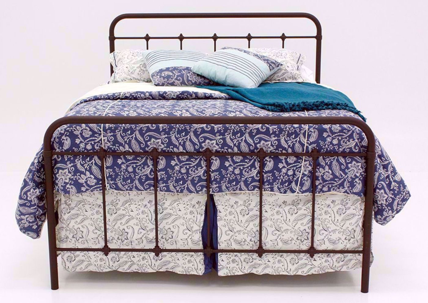 Brown Jourdan Creek Queen Iron Bed Facing Front | Home Furniture Plus Bedding