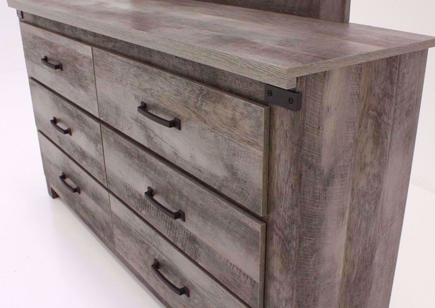 Rustic Brown Jourdan Creek Dresser with Mirror at an Angle | Home Furniture Plus Bedding