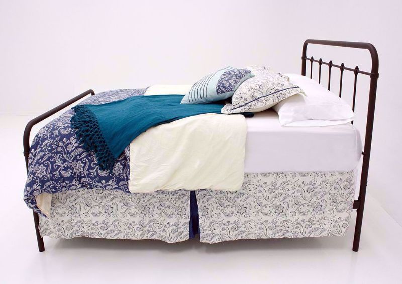 Brown Jourdan Creek Full Iron Bed Showing the Side View | Home Furniture Plus Bedding