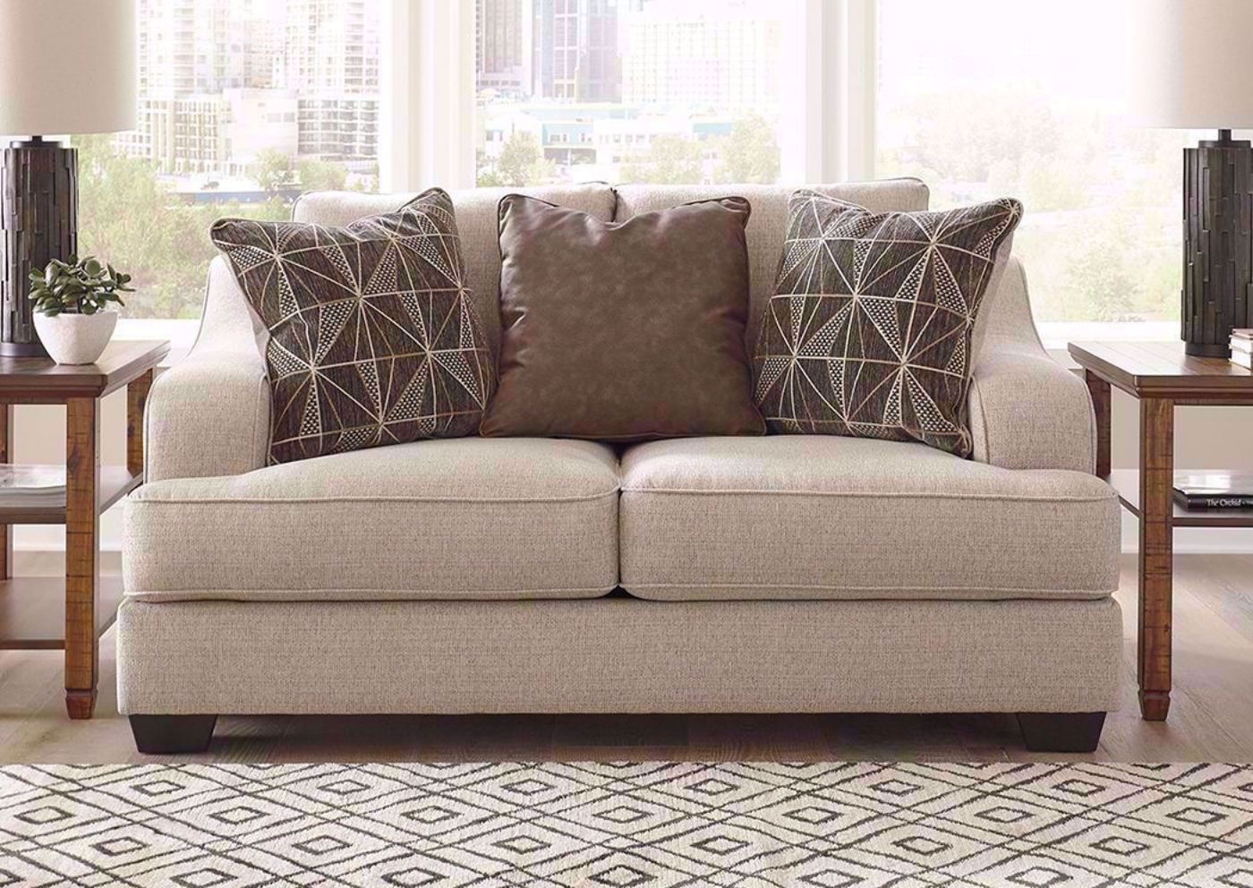 Front Facing Off White Marciana Chair and a Half by Ashley Furniture | Home Furniture Plus Bedding