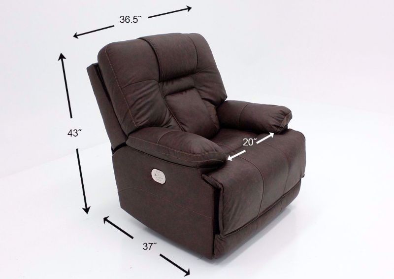 Dimension Details on the Brown Wurstrow Power Reclining Chair by Ashley Furniture | Home Furniture Plus Bedding