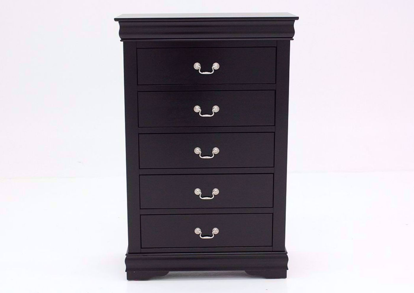 Black Louis Philippe Chest of Drawers Facing Front | Home Furniture Plus Bedding