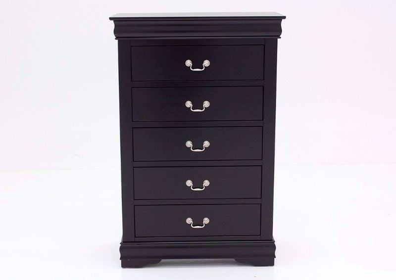 Black Louis Philippe Chest of Drawers Facing Front | Home Furniture Plus Bedding