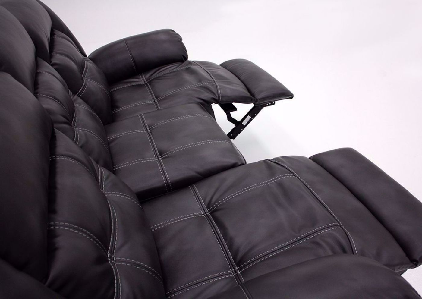 Detroit Reclining Sofa, Gray, Chaise View, Reclined | Home Furniture Plus Mattress