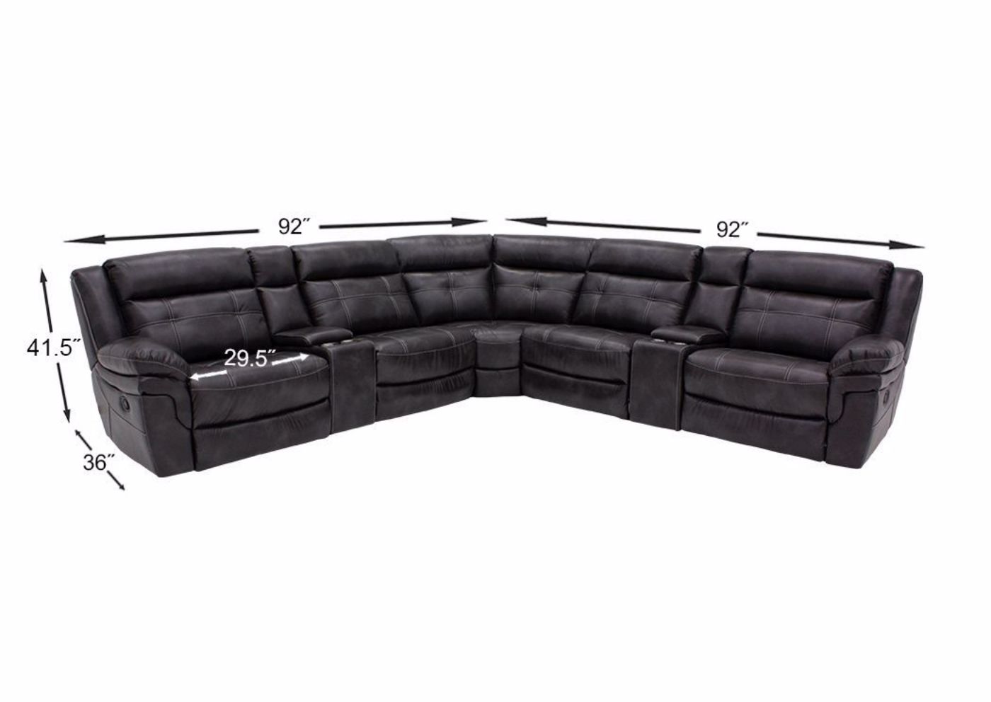 Picture of Detroit Reclining Sectional Sofa – Gray