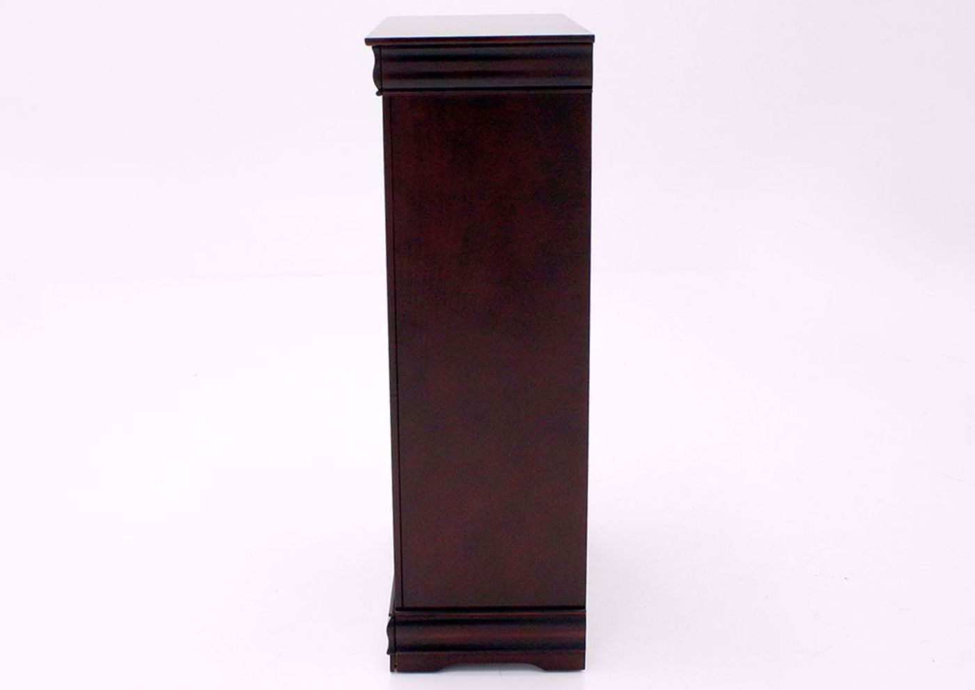 Cherry Brown Louis Philippe Chest of Drawers Side View | Home Furniture Plus Bedding