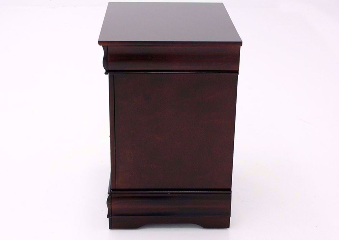 Cherry Brown Louis Philippe Nightstand Showing the Side View | Home Furniture Plus Mattress