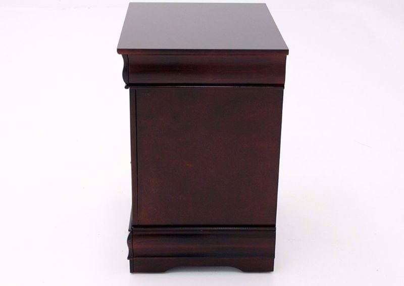Cherry Brown Louis Philippe Nightstand Showing the Side View | Home Furniture Plus Mattress