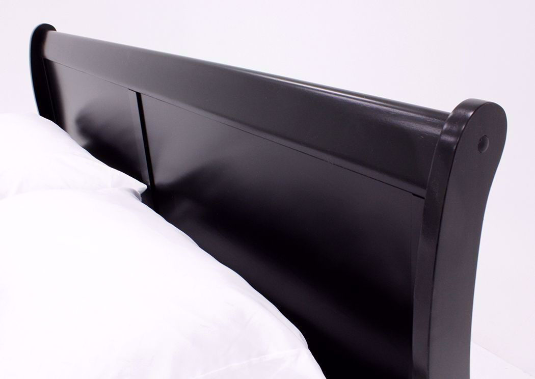 Louis Philippe Panel Bed Dae Size: Twin, Color: Black