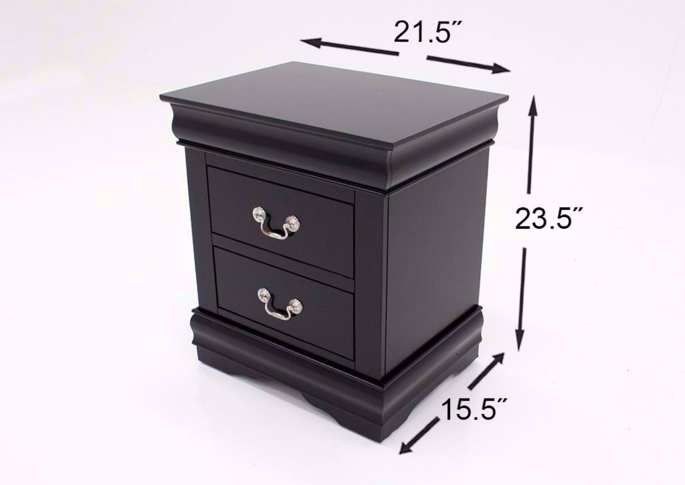 Black Louis Philippe Nightstand Dimensions | Home Furniture Plus Mattress