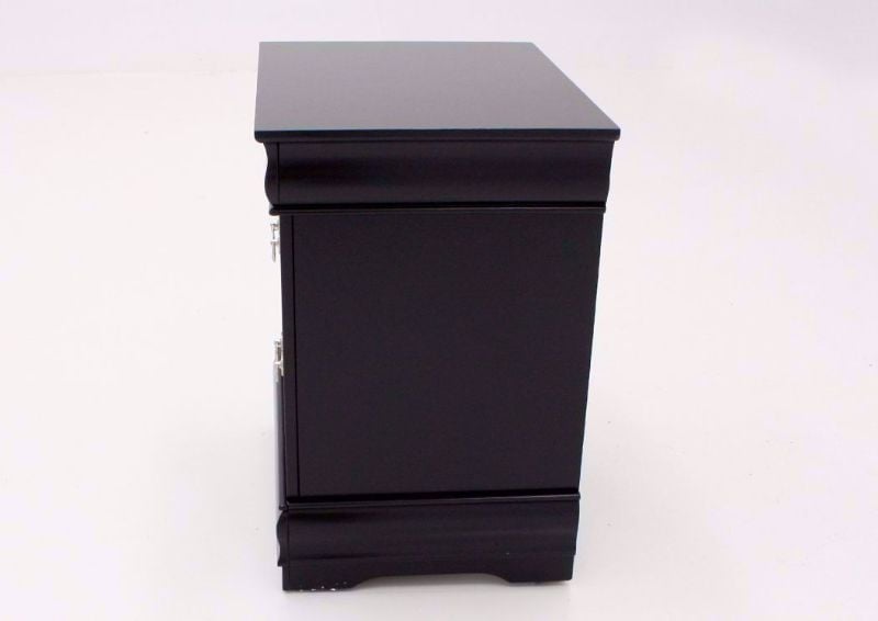 Black Louis Philippe Nightstand Showing the Side View | Home Furniture Plus Mattress