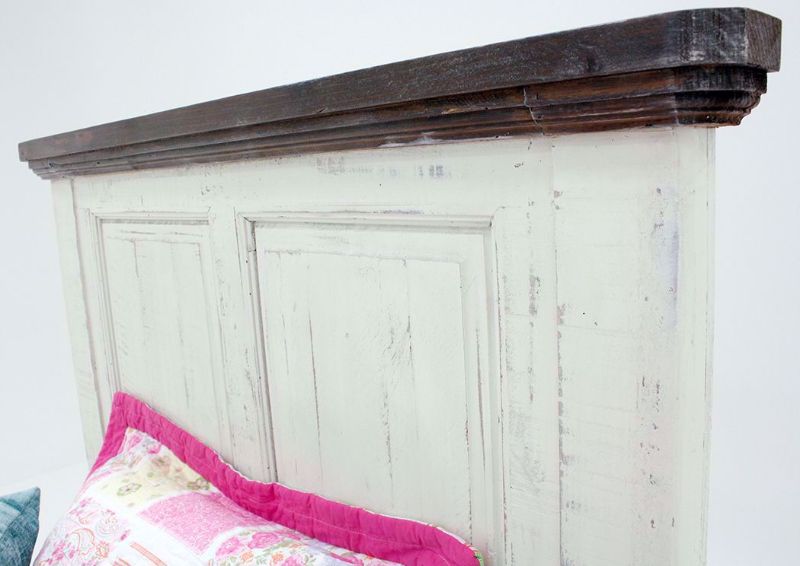 Distressed Whitewash White Allie Twin Size Bed Showing the Headboard | Home Furniture Plus Mattress