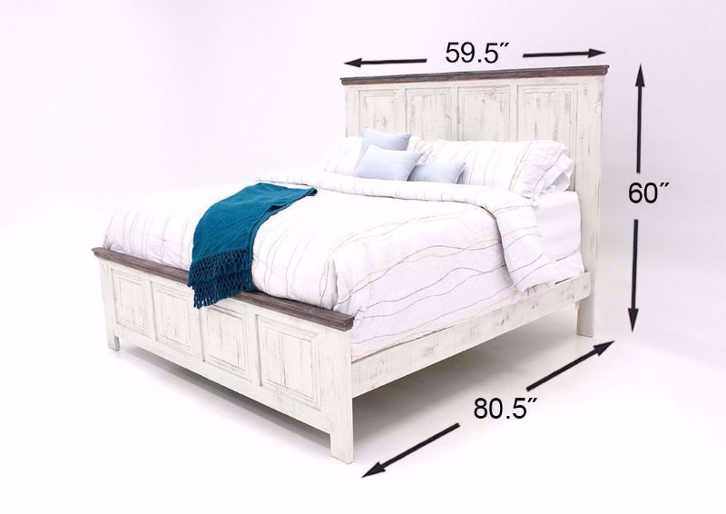Distressed Whitewash White Allie Full Size Bed Dimensions | Home Furniture Plus Bedding