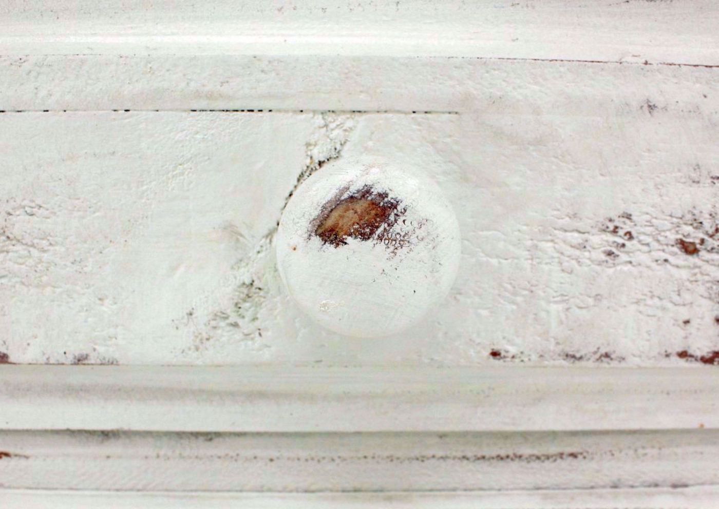 Whitewash White Allie Chest of Drawers Showing the Wood Drawer Pull | Home Furniture Plus Bedding
