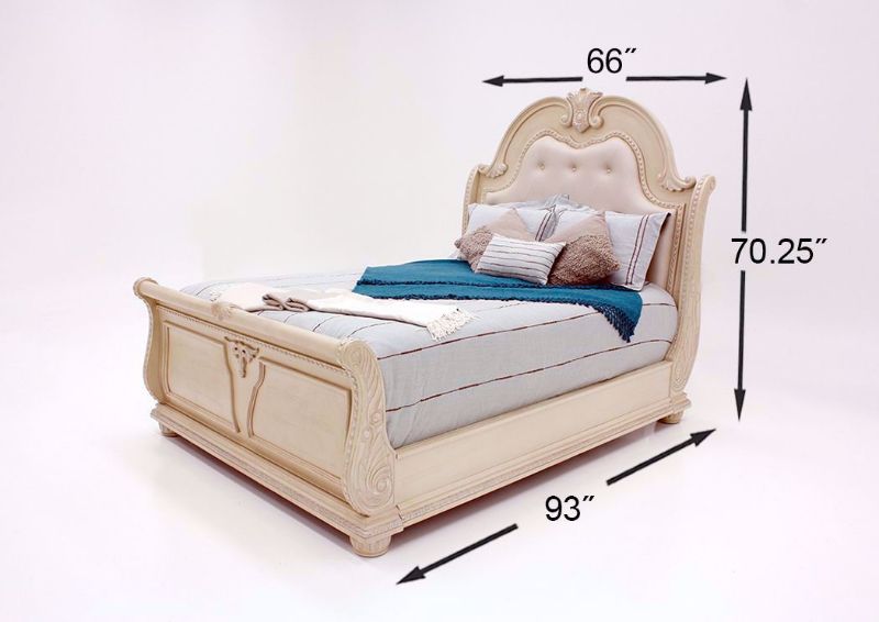 Stanley Queen Size Bed, White, Dimensions | Home Furniture Plus Mattress