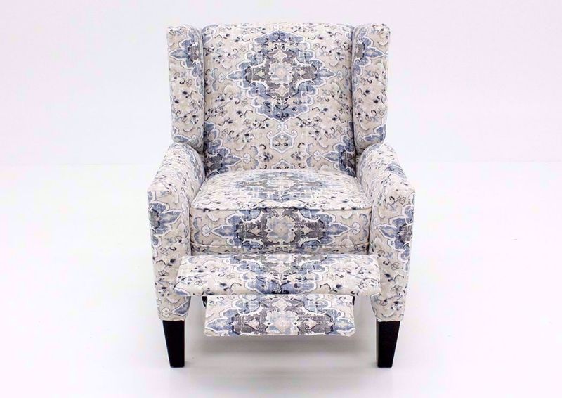 Sabra Bluebell Recliner with a Multi-Color Patterned Upholstery, Front Facing with the Chaise Open | Home Furniture Plus Bedding