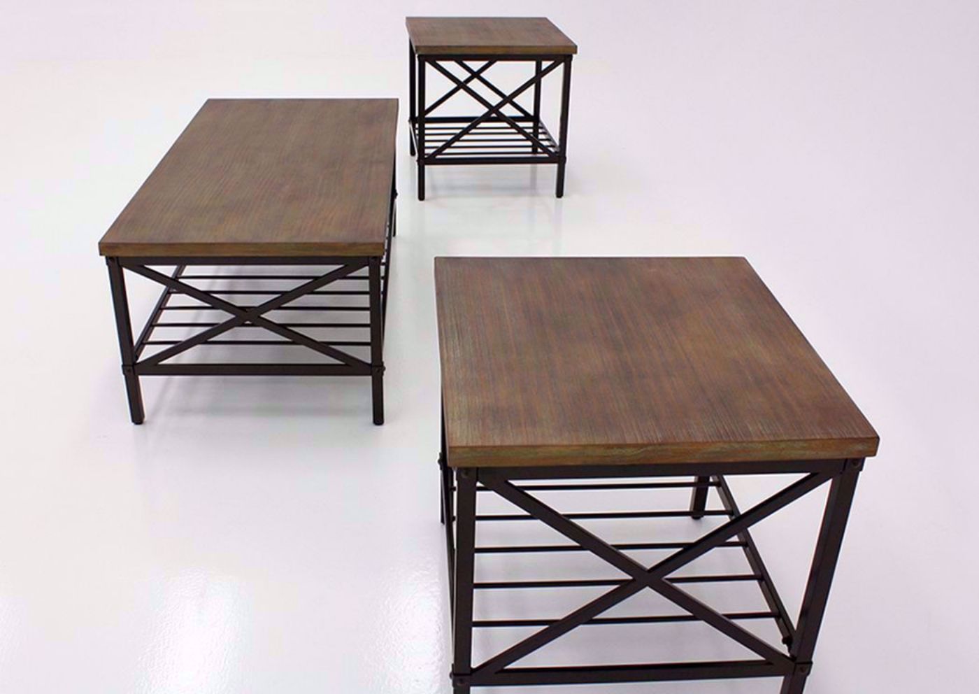 Black and Brown Brendon Coffee Table Set Side View | Home Furniture Plus Mattress