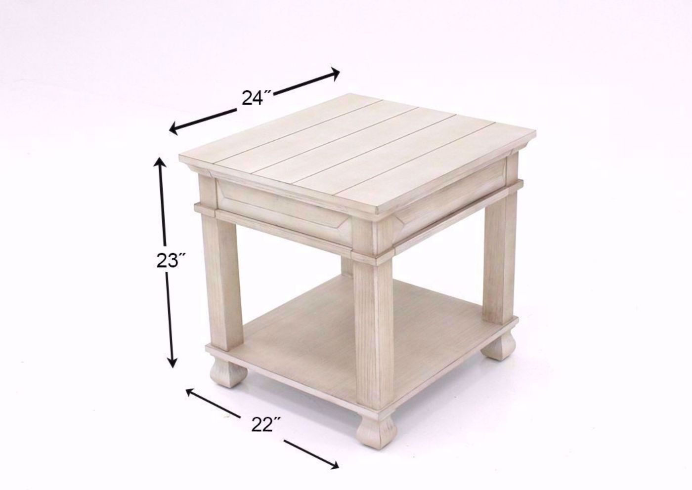 Antique White Passages End Table Dimensions | Home Furniture Plus Bedding