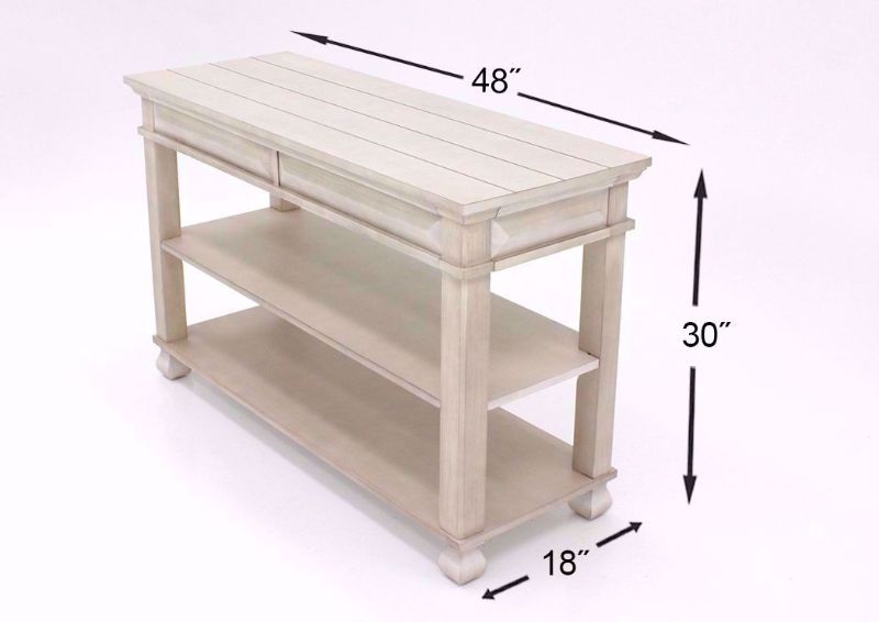 Antique White Passages Sofa/Console Table Dimensions | Home Furniture Plus Mattress
