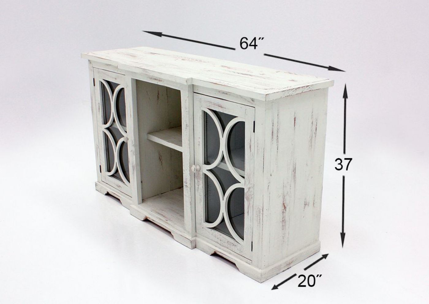 Picture of Winston 64 Inch TV Stand Storage Cabinet - White