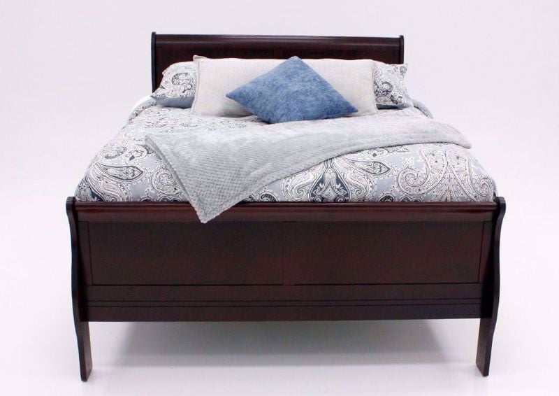 Cherry Brown Louis Philippe Full Bed Facing Front | Home Furniture Plus Bedding