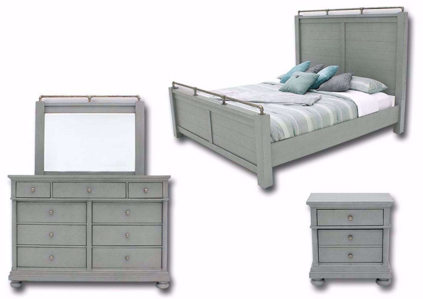 Bellville Bedroom Set, Gray, Full Set  | Home Furniture Plus Bedding