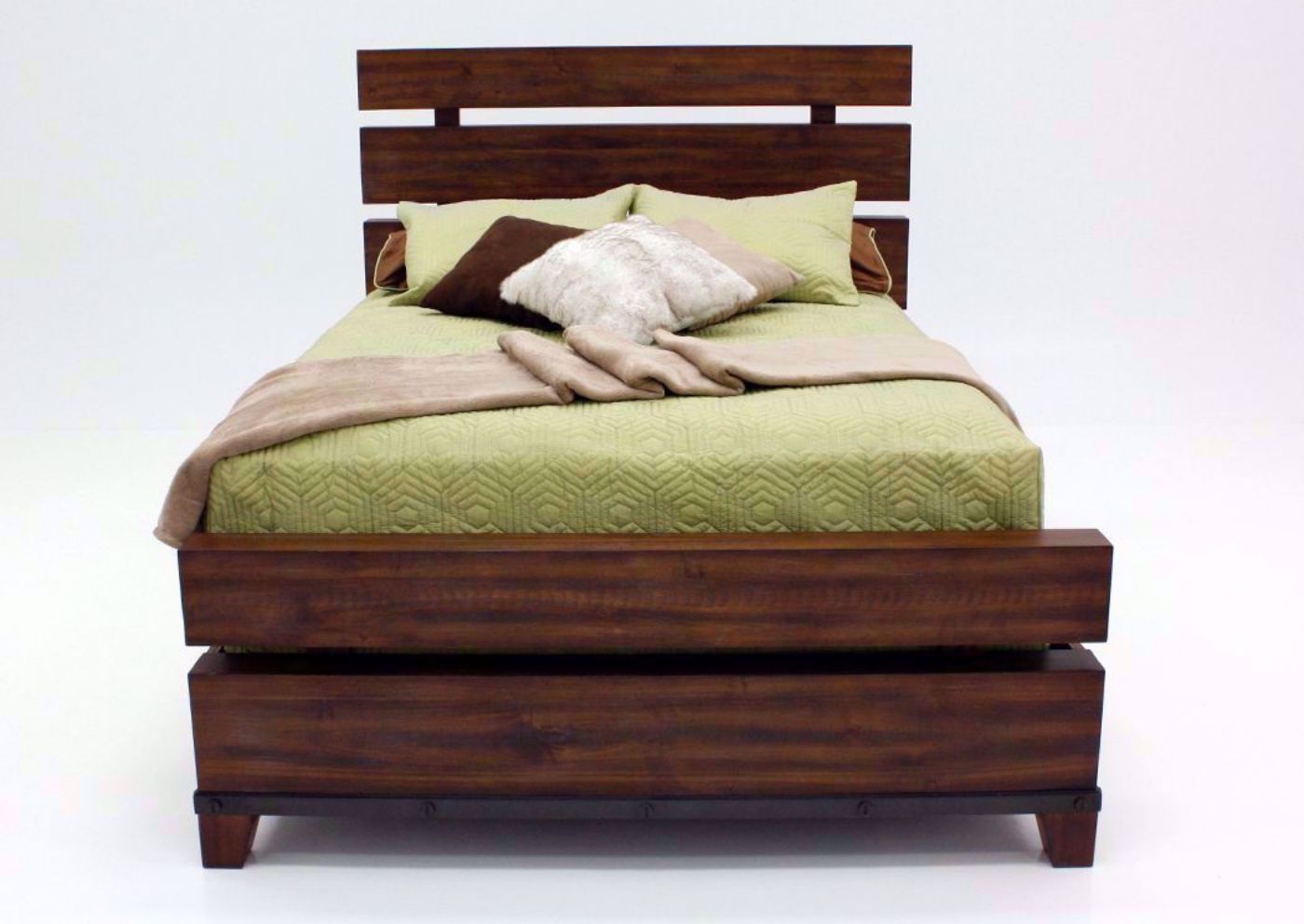 Dark Brown Silo Queen Size Bed Facing Front | Home Furniture Plus Bedding